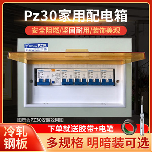 PZ30家用明暗装配电箱面板铁盖板漏电空开盒子10/12/15/18/20回路