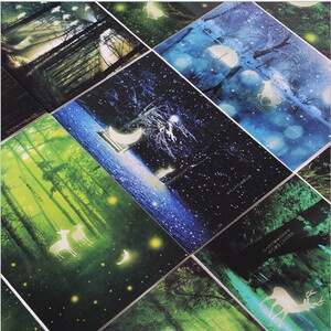 韩国创意文具 多款异形夜光 文艺明信片 祝福卡片/贺卡 30张入