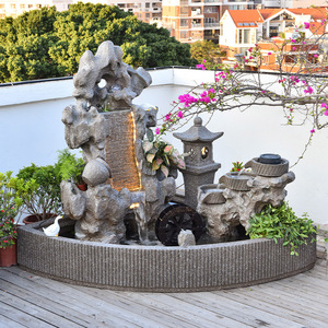 大型假山流水喷泉阳台办公室别墅户外花园庭院水景鱼池造景摆件