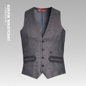 g-star马甲tuxedo牛仔英伦剃刀党西服商务塔士多晚礼服马夹男代购