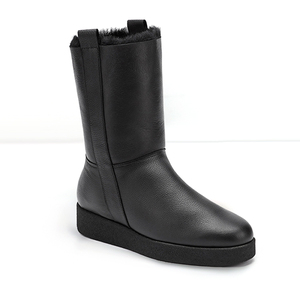 2021冬新款 雅氏加厚加绒两穿雪地靴中筒骑士靴女鞋5p76 专柜正品