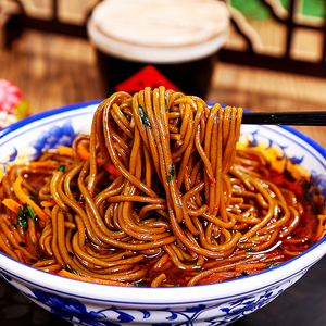 纯荞麦面方便免煮冷拌低脂卡全面条减餐食品专用无饸饹非苦油炸