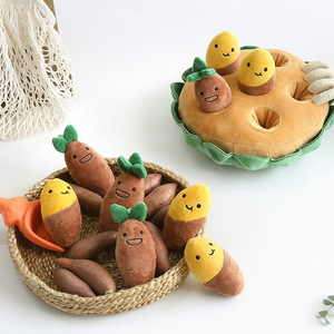 现货韩国拔地瓜番薯套装宠物玩具BB叫 柴犬比熊狗狗藏食玩偶