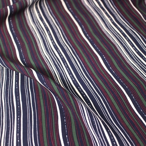 墨绿红条纹a2061佰汇福高端真丝绵绸面料高档百汇福棉绸布料夏季