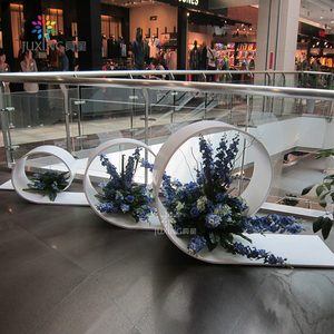 购物中心落地组合花盆花艺 玻璃钢花岗过道走廊商场美陈个性摆件