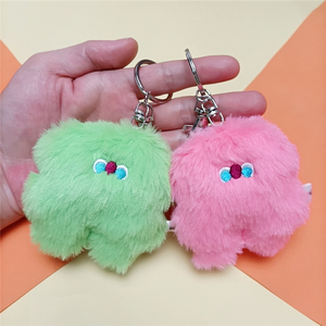 韩系ins 罗渽民同款少女粉笨笨毛绒丑萌小玩偶钥匙扣可爱挂件吊饰