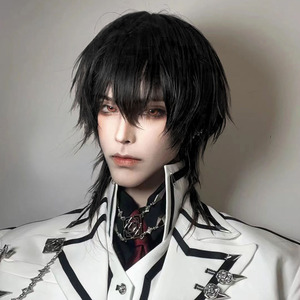 狼尾假发男日系短发dk少年感男士假毛cos动漫正太基佬男生鲻鱼头