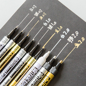 日本樱花油漆笔金色签到笔防水不掉色白金笔银笔签名笔明星记号笔