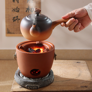 潮州红泥风炉围炉煮茶壶户外泡茶家用陶瓷壶冬天明火烧木炭炉套餐