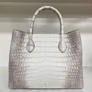 喜马拉雅白色鳄鱼皮肚皮女士手提包真皮高档皮包大容量欧美时尚