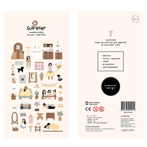 韩国sonia贴纸 vlog home 宅女日志 居家生活手帐素材diy装饰贴画