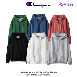 日版champion冠军卫衣男女秋冬加绒运动双臂刺绣情侣纯棉连帽外套