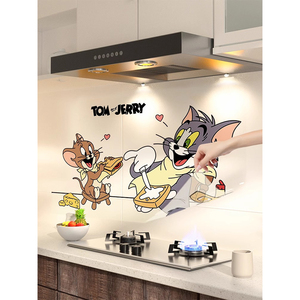 猫和老鼠厨房墙壁防油污贴纸创意卡通灶台瓷砖贴画耐高温防水墙贴