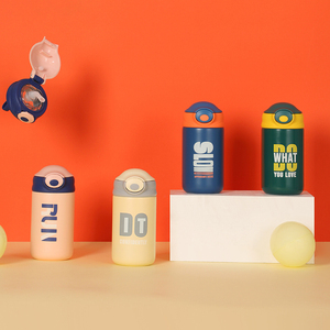 260ml撞色英文款思诺保温杯304不锈钢弹跳盖水杯学生卡通保温运动