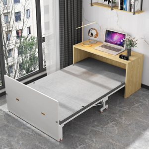 阳台隐形床柜一体单人结实耐用50cm宽小户型可伸缩折叠床五金配件