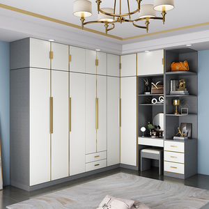 转角衣柜家用卧室带梳妆台一体 衣帽间柜子组合简约现代轻奢衣柜
