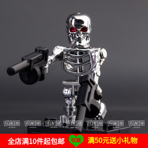 兼容乐高积木pg1258电镀终结者未来战士t800阿诺第三方人仔玩具