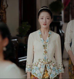 小娘惹月娘肖燕娘惹服同款衣服刺绣花边复古薄款开衫衬衫上衣2022