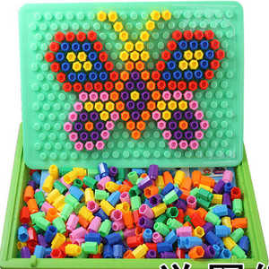 百变智慧魔盘组合拼插板积木玩具蘑菇钉拼图儿童益智力玩具包邮