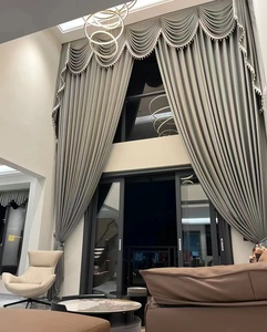 别墅高窗窗帘加高复式楼跃层窗帘布超高不拼接loft公寓挑空客厅帘