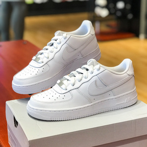 耐克大童鞋女鞋Air Force 1 AF1纯白空军一号休闲板鞋 DH2920-111