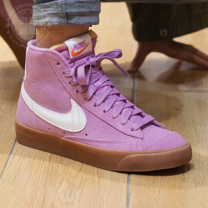 nike耐克女鞋2021夏新款翻毛皮开拓者粉色高帮休闲板鞋db5461-600