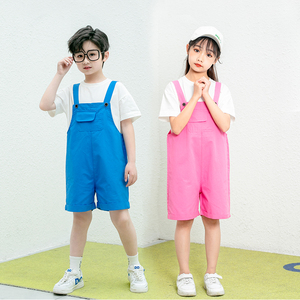 六一儿童演出服幼儿园园服毕业表演服男女合唱小学生背带裤校服夏