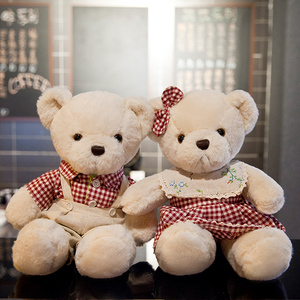 新款泰迪熊公仔毛绒玩具玩偶抱抱熊结婚压床布娃娃一对新婚礼礼物