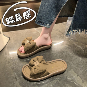 百丽孕妇专用平底拖鞋女夏季2024年新款一脚蹬外穿一字托鞋软底