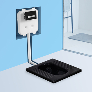 气动隐藏式入墙暗装隐形感应水箱嵌入式黑色蹲便器蹲坑式蹲厕便池