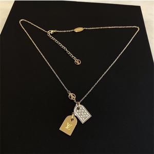 新款正品代购lv项链双牌金银色nanogram 路易威登吊坠女士情侣礼