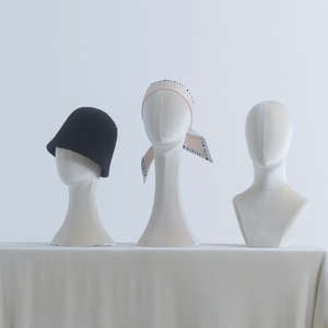 高档绒布头模女士模特帽子假发饰品架围巾架服装店展示模特道具
