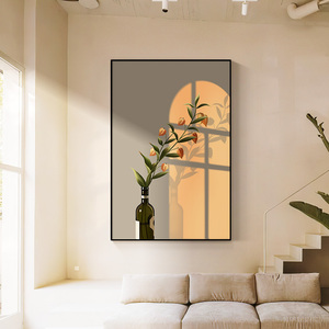 北欧风挂画花卉光影装饰画客厅沙发背景墙落地画小清新床头画壁画