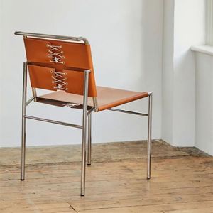 roquebrune chair罗克布伦椅简约家用不锈钢管餐椅中古风洽谈椅子