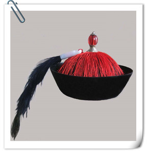 清朝帽子男圆顶太监帽清兵大臣王爷顶戴花翎官帽清朝凉帽演出道具