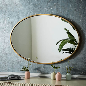 欧式镜圆形美式装饰镜玄关镜壁挂镜子卫生间背景墙镜玻璃贴片镜子
