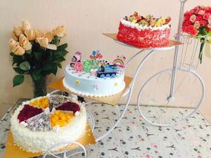 欧式铁艺三层自行车蛋糕架创意生日蛋糕展示架婚庆三层糕点甜品架