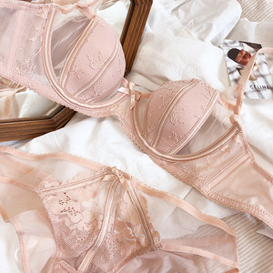 a rose性感内衣女纯欲性惑透明胸罩情趣文胸法式蕾丝超薄款透视