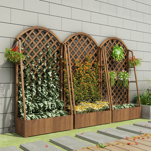 户外花架防腐木阳台花盆架子花园装饰庭院网格室外植物支架爬藤架