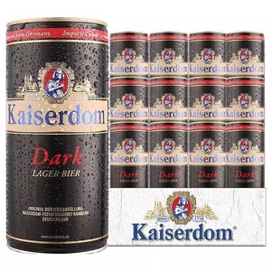 德国进口凯撒顿姆啤酒kaiserdom焦香黑啤酒大容量1L*12罐整箱清仓