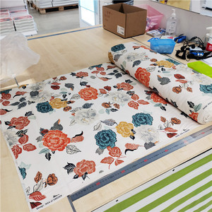 宜家trollmal花纹图案布料大花图案纯棉门帘窗帘桌布花纹布艺