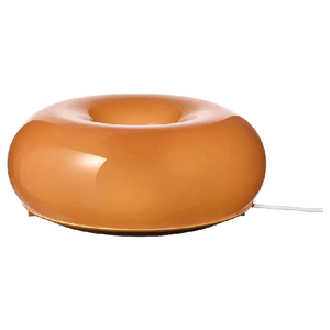 宜家限定版甜甜圈VARMBLIXT 旺布利 LED台灯/壁灯 橙色 玻璃/圆形