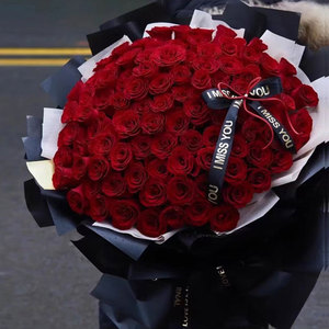 情人节99朵红玫瑰花束送爱人女友生日求婚节日济南同城鲜花速递