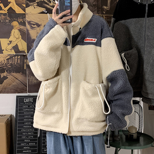 时代少年团宋亚轩同款羊羔绒冬季外套青少年大码港风男生棉服小众