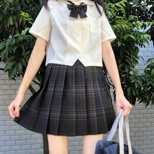 中牌碳灰jk制服正版套装全套原创半身裙日系学院风长袖衬衫百褶裙