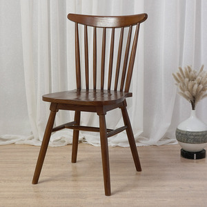 美式实木椅子北欧餐椅家用简约复古温莎椅休闲餐桌椅咖啡厅靠背椅