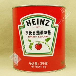 Heinz亨氏番茄调味酱3kg手抓饼汉堡薯条寿司蘸酱披萨意面商用桶装