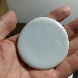 五千年小店4片创汇期白色胎釉瓷片老物或小瑕圆形约5cm绘画创作