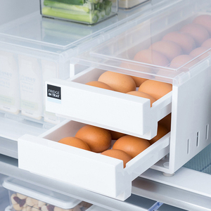 韩国进口冰箱收纳盒家用储物盒长方形双层抽屉式厨房食品鸡蛋托架