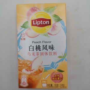 立顿白桃乌龙茶果萃奶茶10g富含维生素c速溶固体粉末低糖超市盒装